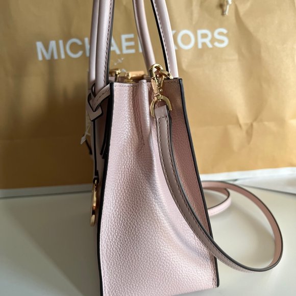 MICHAEL KORS Mercer Medium Pebbled Leather Crossbody Bag Pink - Picture 10 of 16